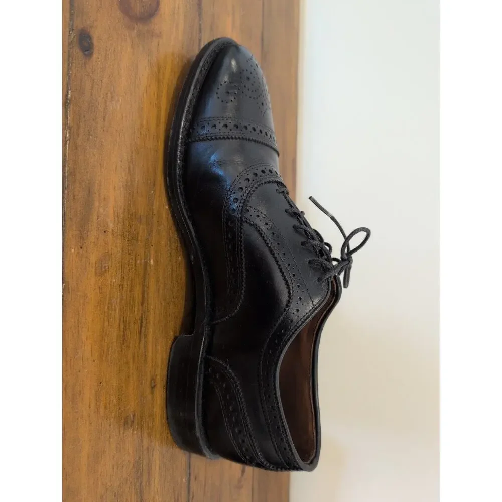 Allen Edmonds STRAND Men's Leather Cap-Toe Oxfords 9.5 E Black USA